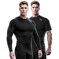 DRSKIN 3, 2 or 1 Pack Men's Compression Shirt Short Sleeve Top Baselayer Sports T-Shirt Athletic Running Active Workout