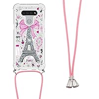 IVY K51 Fashion Quicksand with Reinforced Corner and Drop Protection and Liquid Flow Design for LG K51 Case - Eiffel Tower