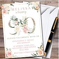 Pretty Rose Floral Chic 90Th personalized Birthday Party Invitations