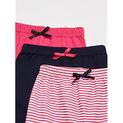 Luvable Friends 3 Pack Tapered Ankle Pants, Girl Black Stripe, 4T