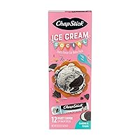 ChapStick Ice Cream Social, Party Favor Lip Balm Pack - Cookies & Cream - 0.15 Oz x 12 Sticks