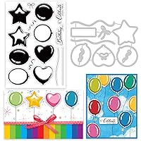 GLOBLELAND Cut Dies and Clear Stamp Set Heart Round Embossing Template and Silicone Stamp for Card Scrapbooking Card DIY Craft Decoration