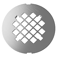 4-1/4 Inch OD Snap-in Round Shower Drain Cover, Shower Drain Hair Catcher Replacement Floor Drainer, Stylish and Long-Lasting Floor Drain Cover, Easy to Install, Brushed Nickel