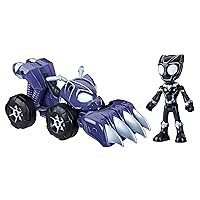 Spidey and his Amazing Friends Marvel Black Panther, Panther Patroller Toy Set with Action Figure and Vehicle, Super Hero Toys for Kids 3 and Up