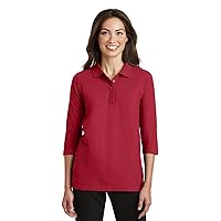 Women's Silk Touch 3/4-Sleeve Polo Shirt L562
