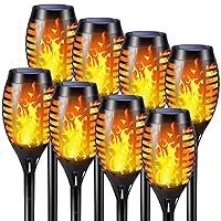 Mionsiden Solar Outdoor Lights - 8 Pack 12 LED Solar Torch Lights with Flickering Flame for Garden Decor Solar Garden Lights Outdoor Waterproof Solar Lights for Outside Yard Patio Solar Tiki Torches