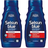 Selsun Blue Medicated Anti-dandruff Shampoo with Menthol, 11 fl. oz, Maximum Strength, Selenium Sulfide 1% (Pack of 2)