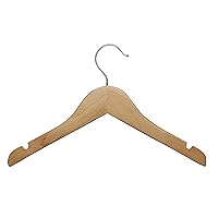 Honey-Can-Do Kids Wood Shirt Hangers, 10pack HNG-09039 Natural