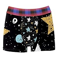 Star Space Black Men's Underwear Boxer Briefs All Day Comfort Mens Wide Waistband M L XL XXL