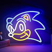 The Hedgehog Anime Neon Signs LED Gamer Neon Sign USB Powered Light for Kids Room Game Room Bedroom Hoom Creative Gifts Birthday Party Christmas Boys Girls Fans