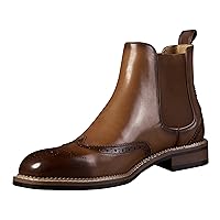 Chelsea Boots Men Black Dress Casual Genuine Leather Silp On Brogues Boots Fashion Formal Business Ankle Boots for Men