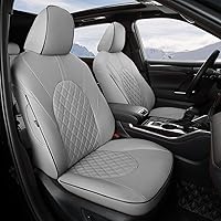 Customized Full Set Car Seat Covers Fit for Toyota Highlander XLE/XSE/Limited/Platinum/Hybrid 2020 2021 2022 2023 2024 Three Rows,Captain Chair, 7 Seats,Faux Leather - (Grey Gray)