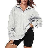 Oversized Sweatshirt for Womens Half Zip Pullover Top Casual Long Sleeve Fleece Sweatshirt
