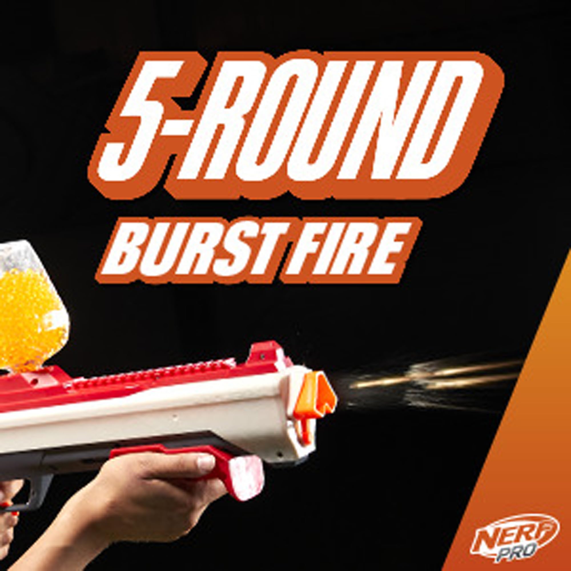 Nerf Pro Gelfire Raid Blaster, Fire 5 Rounds at Once, 10,000 Gel Rounds, 800 Round Hopper, Eyewear, Toys for Teens Ages 14 & Up