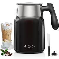 Milk Frother and Steamer 9-in-1, Detachable Milk Warmer, Hot Chocolate Maker with Temperature Control, Stainless Steel, Hot and Cold Foam Maker and Milk Warmer for Lattes, Cappuccinos, Macchiato