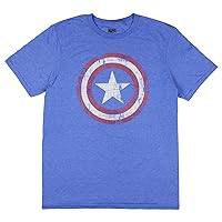 Marvel Captain America Men's Distressed Vintage Shield Logo T-Shirt