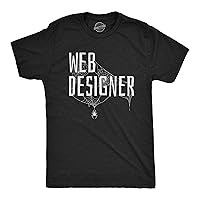 Mens Web Designer Tshirt Funny Sarcastic Halloween Spider Internet Programmer Humor Tee