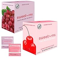 Tooty Fruity Bundle, Feminine Wipes For Women, Individually Wrapped - pH Balanced Flavored Intimate Wipes, Pack of 20 (Cherry & Grape))