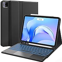 CHESONA iPad Air 11 Inch Case with Keyboard (M2, 2024), 7-Color Backlight, Touchpad and Pencil Holder, 2 Bluetooth Channels, for iPad Pro 11(4th/3rd/2nd/1st Gen) iPad Air 5th & 4th Gen,Black