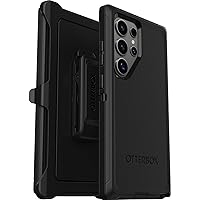 OtterBox Samsung Galaxy S24 Ultra Defender Series Case - BLACK, rugged & durable, with port protection, includes holster clip kickstand