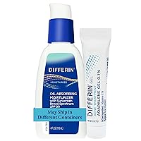 Differin 30 Day Gel & Moisturizer SPF 30 Set, Acne Treatement Gel (15g tube) & MOISTURIZER SPF 30 (2.5 oz), Gentle Skin Care for Acne Prone Skin, Fragrance Free, Non Comedogenic