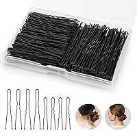 220pcs U Shaped Hair Pins, BEIAKE Hairpins for Buns, Black Bobby Pins for Kids Girls Women and Hairdressing Salon, Hair Accessories for All Hair Types (2IN & 2.4IN)