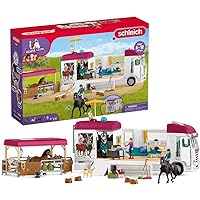 Schleich Horse Club - Horse Transporter, 97 Piece Playset with Horse Trailer, 3 x Horses, Collectible Animal Toys and Horse Riding Figurines for Children Aged 5+