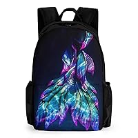 Glow in The Dark Mermaid Tail Laptop Backpack for Men Women Shoulder Bag Business Work Bag Travel Casual Daypacks
