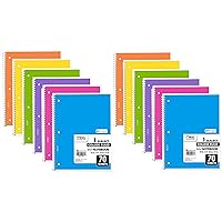 Spiral Notebook, 12 Pack of 1-Subject College Ruled Spiral Bound Notebooks, Pastel Color Cute School Notebooks, 70 Pages
