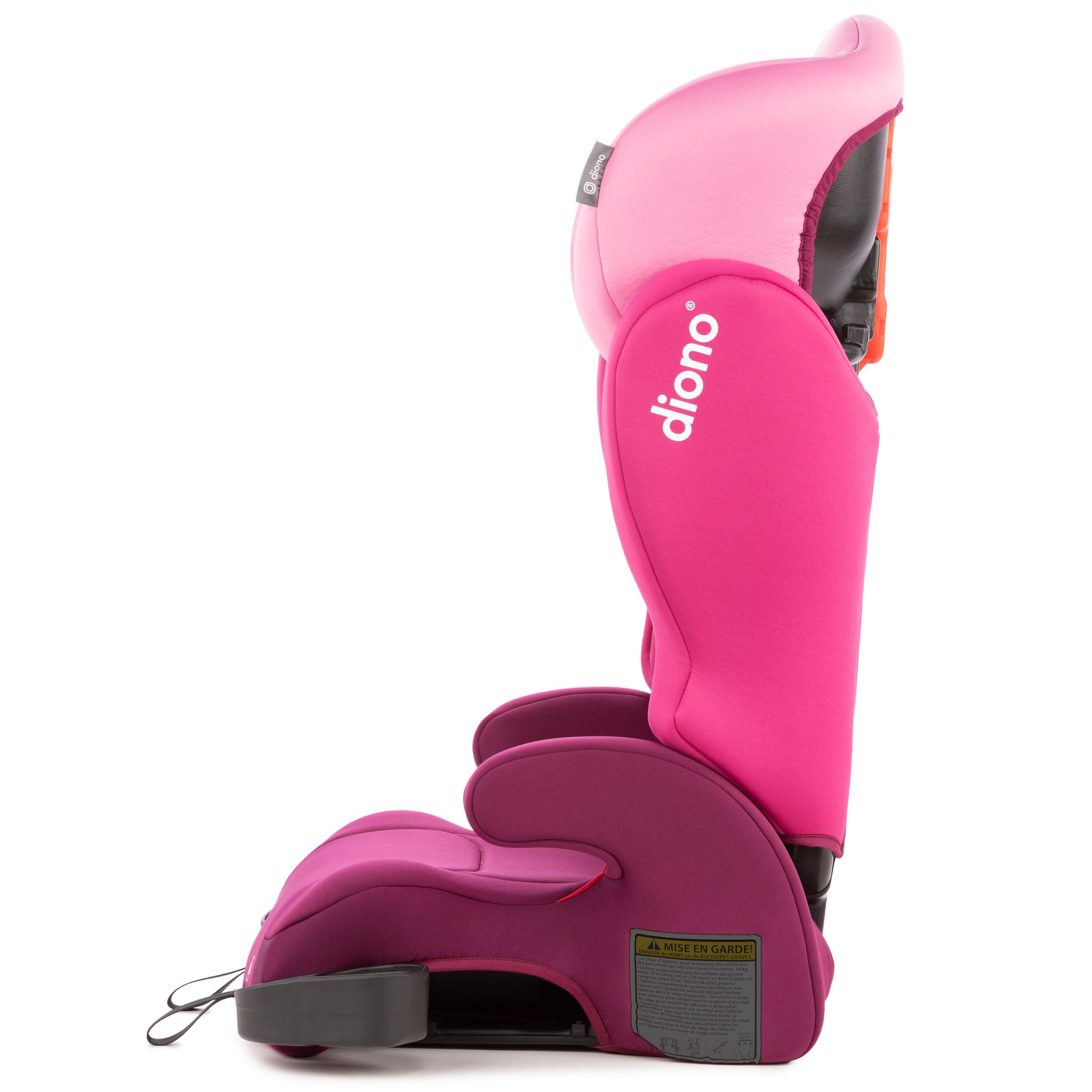 Diono Cambria 2 XL 2022, Dual Latch Connectors, 2-in-1 Belt Positioning Booster Seat, High-Back to Backless Booster with Space and Room to Grow, 8 Years 1 Booster Seat, Pink