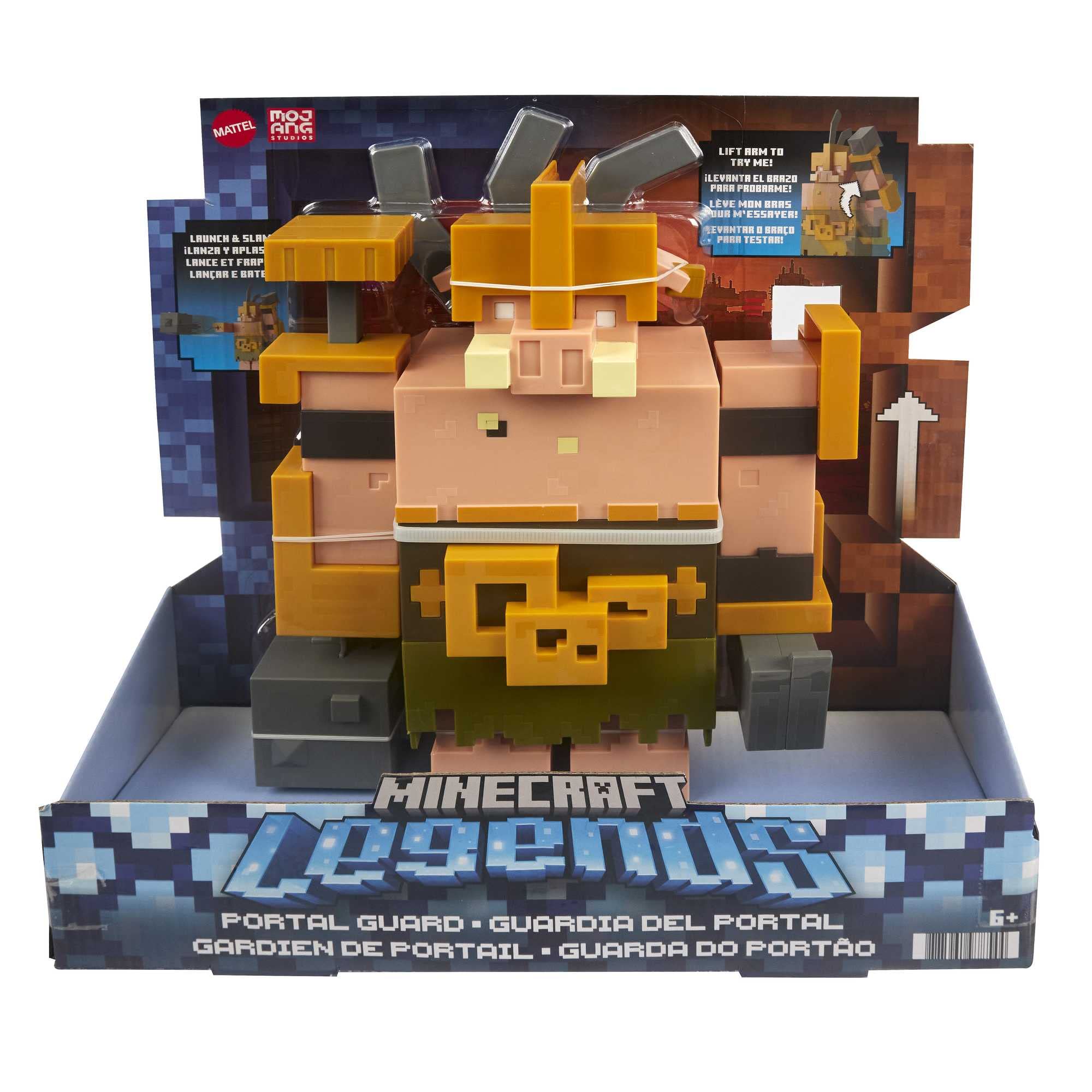 Mattel Minecraft Toys, Legends 3.25-inch, Action Figures Portal Guard with Attack Action and Accessory Collectible Gift for Kids