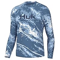 HUK Men's Pursuit Pattern Crew Sleeve, Performance Shirt