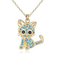 Ever Faith Cat Pendant Necklace for Girls, Lovely Kitten Cat Jewelry Gift for Cat Lover Daughter Granddaughter