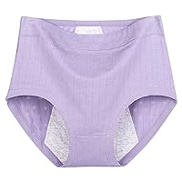 Women Plus Size Panties Cotton Leakproof Underwear Tummy Control Panty Solid Soft Underpants Leak Proof Briefs