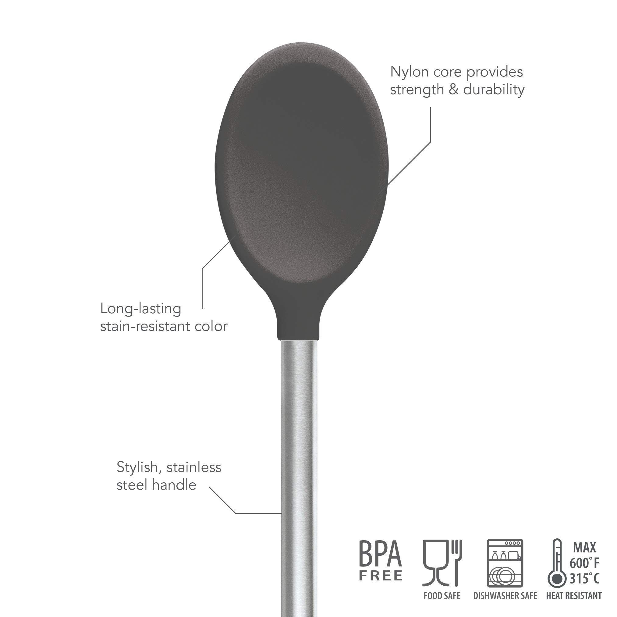 Tovolo Charcoal Silicone Mixing Spoon, One Size (Pack of 1)