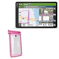 BoxWave Case Compatible with Garmin dezl OTR1010 (6 in) - AquaProof Pouch, Triple Sealed Waterproof Carrying Pouch Lanyard - Pink