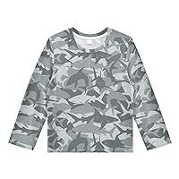 Camouflage Boys Rash Guard Swim Shirt Long Sleeve Swimsuit UPF 50+ Sun Shirt for Outdoor Kids