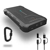 Rugged & Waterproof 20000mah 18W USB-C PD Power Bank. Extreme Tactical Portable Charger Heavy Duty, Camping, Outdoor with Flashlight. Compatible with iPhone, Samsung, iPad, Android, Galaxy