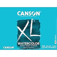 Canson XL Series Watercolor Pad, Heavyweight White Paper, Foldover Binding, 30 Sheets, 18x24 inch