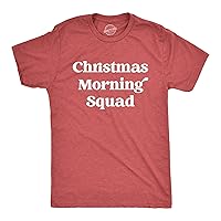 Mens Christmas Morning Squad Tshirt Funny Xmas Party Family Novelty Graphic Tee for Guys