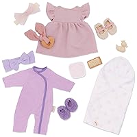 LullaBaby – 13-pc Fashion Set – Baby Doll Clothes – Pajama, Dress & Bath Accessories – Imaginative Play – Toys For Kids Ages 2 & Up – Baby Doll Clothing Set