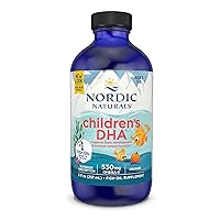 Nordic Naturals Children’s DHA, Orange - 8 oz for Kids - 530 mg Omega-3 with EPA & DHA - Brain Development & Function - Non-GMO - 96 Servings