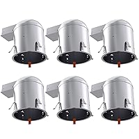 Sunco Lighting 6 Pack Can Lights for Ceiling 6 Inch Remodel Recessed Lighting Housing, 120-277V, TP24 Connector Included, Air Tight Can, Easy Install, IC Rated, UL & Title 24 Compliant