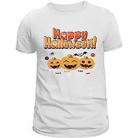 Pumpkin Happy Halloween Thanksgiving Christmas Funny Happy Halloween Unisex Heavy Cotton Tee T-Shirt