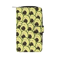 Cute Avocados Expressions Printed Wallet RFID Blocking Credit Card Holder Wallet Travel Slim Clutch Gift for Men Women