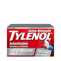 Tylenol Extra Strength Acetaminophen Rapid Release Gels, Pain Reliever & Fever Reducer, 100 ct