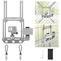 NEEWER Fence Mount for Action Camera with Smartphone Holder, Shock Absorbing Adjustable Baseball Tennis Court Chain Link Gridwall Bracket Compatible with GoPro Insta360 DJI iPhone, PA020 Silver