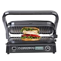 VEVOR 7 IN 1 Electric Contact Grill,1800W Indoor Panini Press Griddle,Stainless Steel Teppanyaki Grill with Nonstick&Removable Iron Plate, 0-446℉ Adjustable Temp Control,LCD Display,110V