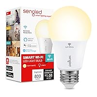 Alexa Light Bulb, WiFi Light Bulbs No Hub Required, Smart Bulbs that Work with Alexa, Google Home, Dimmable Smart LED Bulb, A19 Soft White (2700K), 800LM 60W Equivalent, 1 Pack
