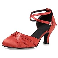 Dance Shoes for Women Closed Toe Latin Salsa Heels Wedding Party Pumps X2003
